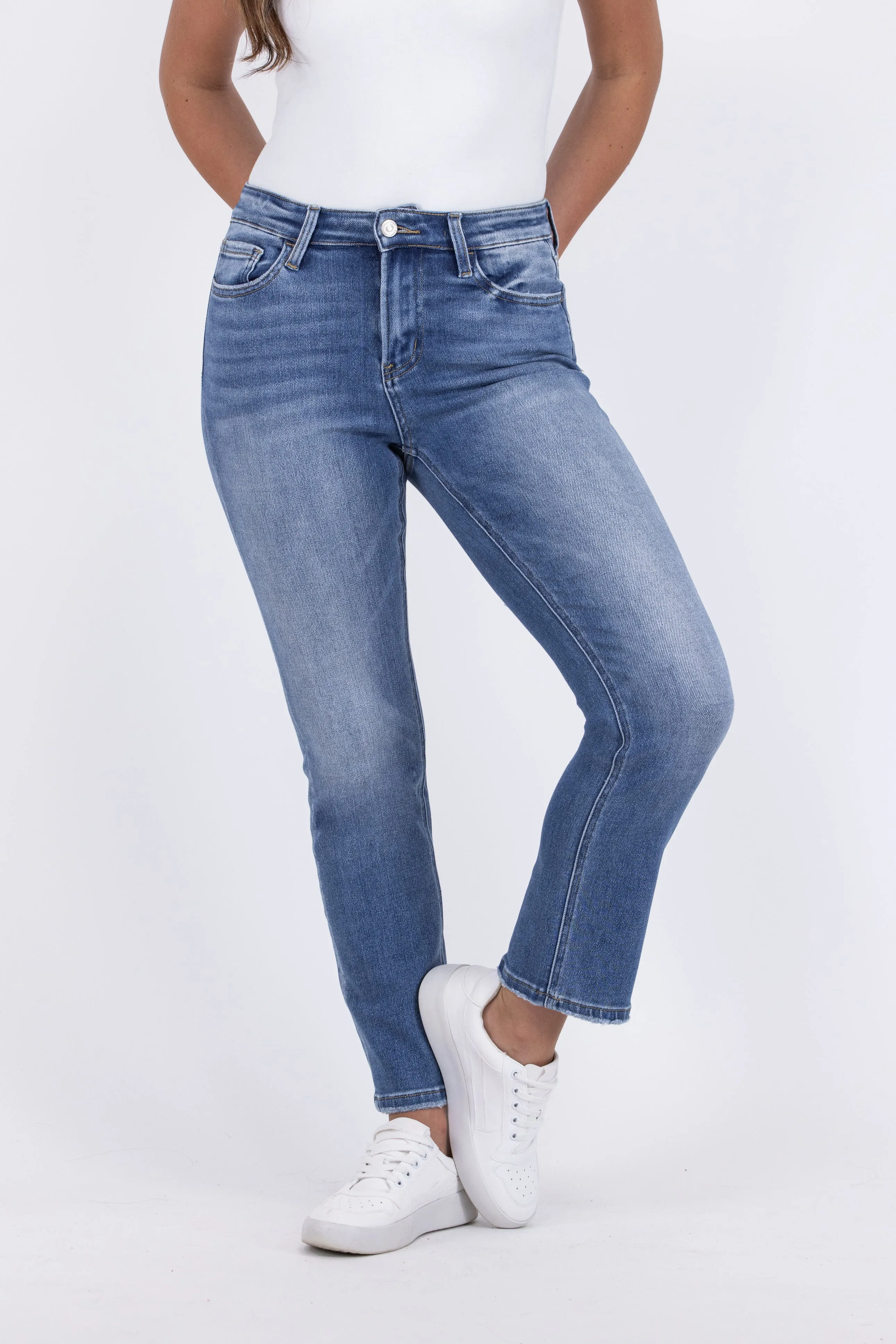 Soft Hearted from Lovervet: High-Rise Ankle Slim Strait Fit Denim