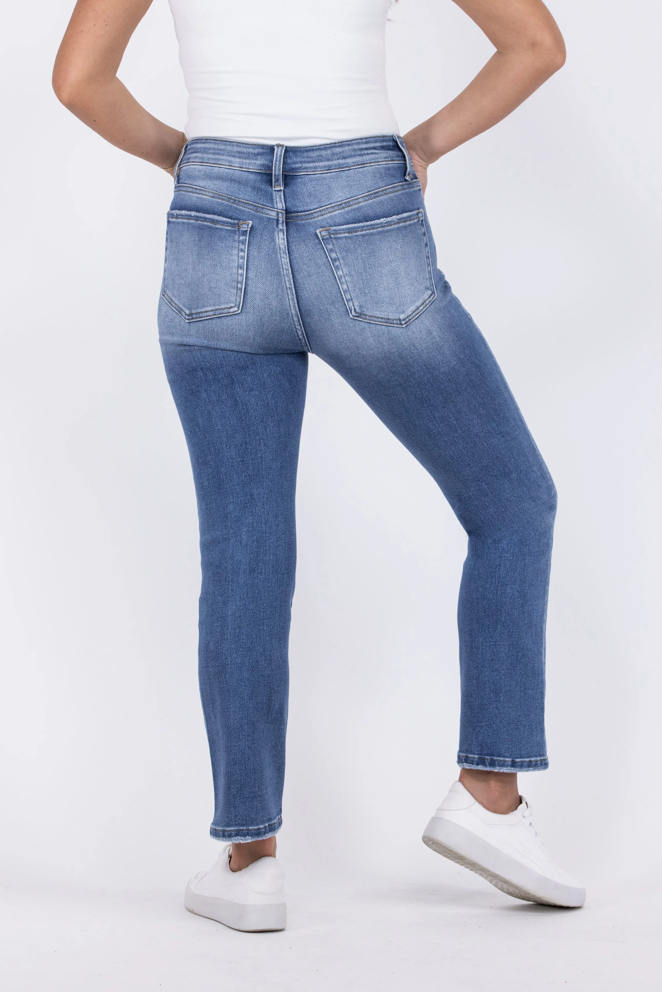 Soft Hearted from Lovervet: High-Rise Ankle Slim Strait Fit Denim