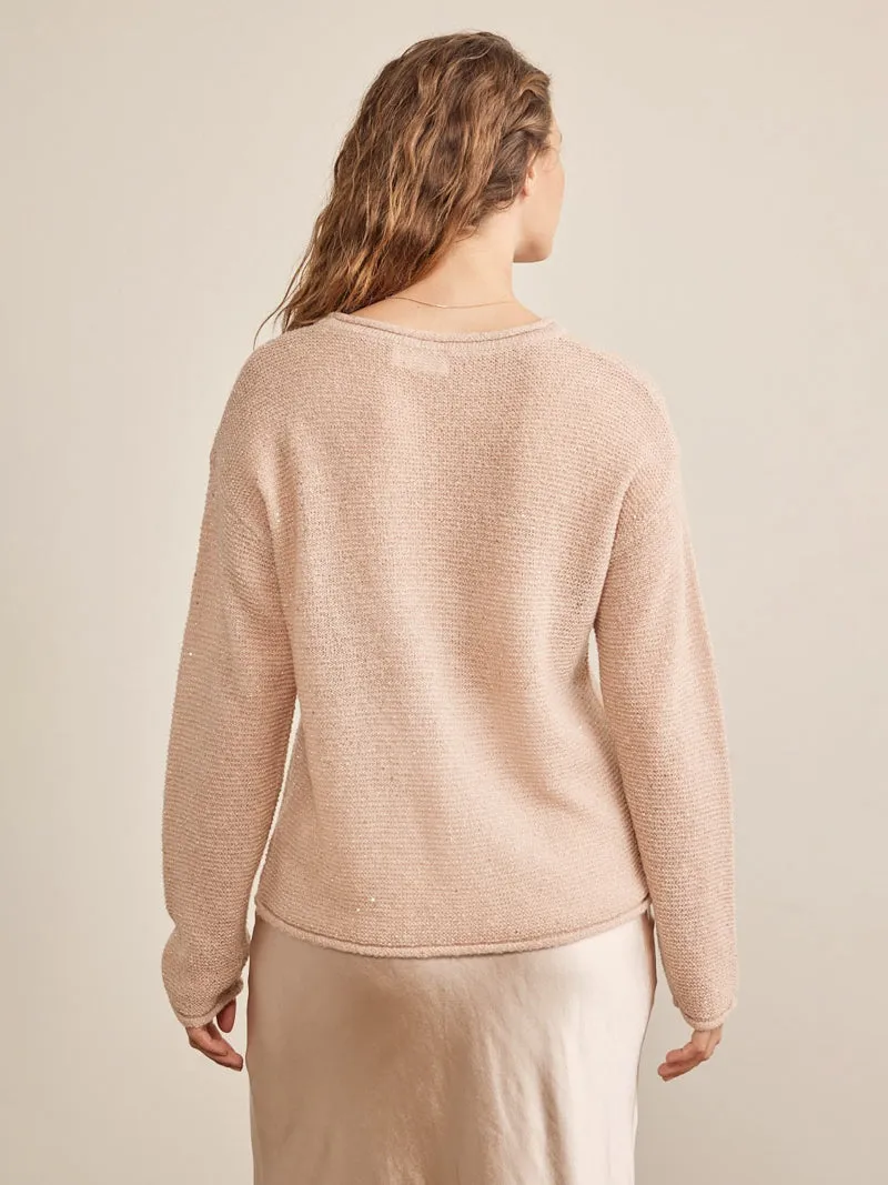 Soft Shimmer Sweater - Blush