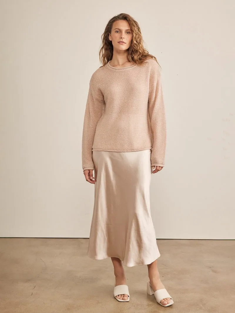Soft Shimmer Sweater - Blush