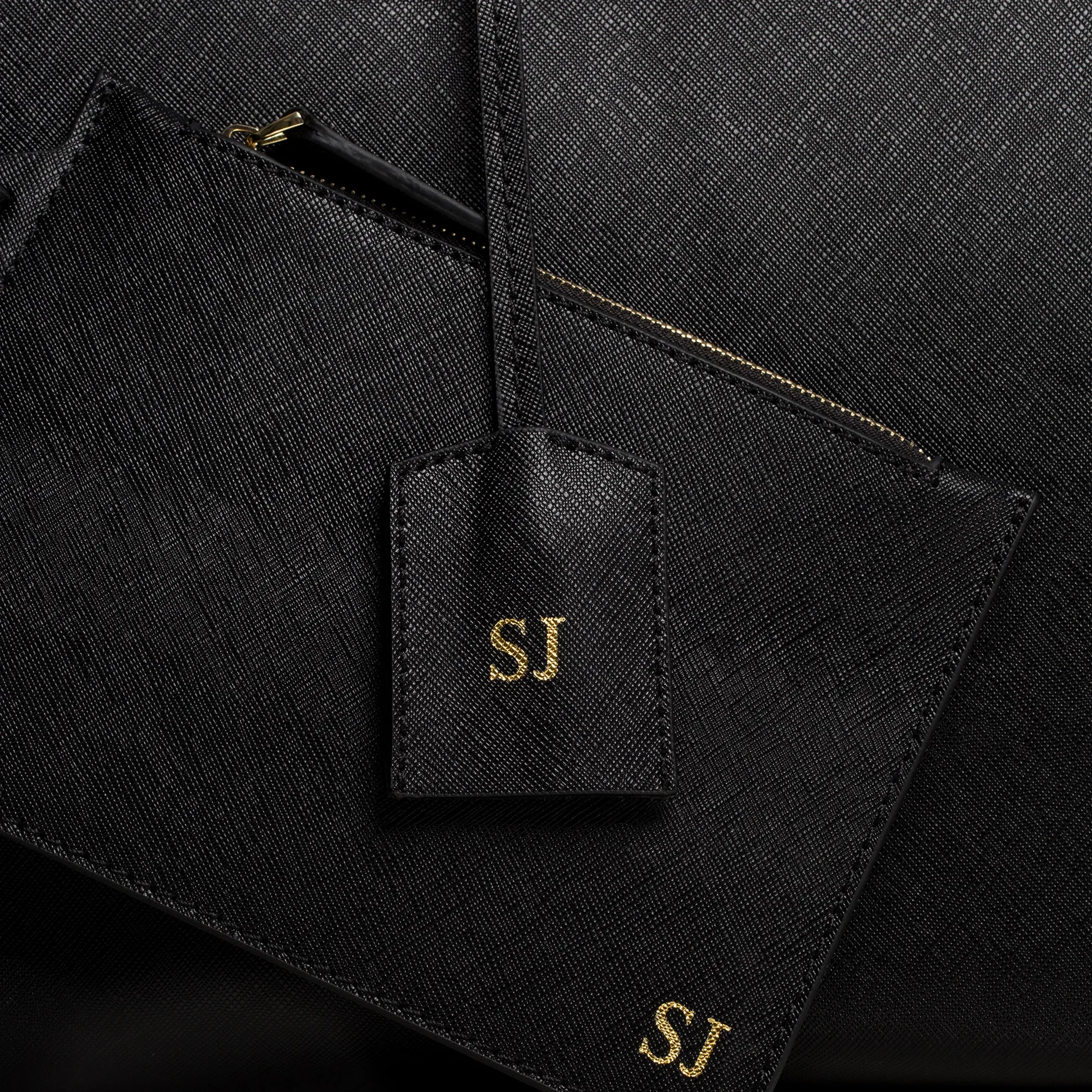 'Stockholm' Black Saffiano Leather Tote Bag