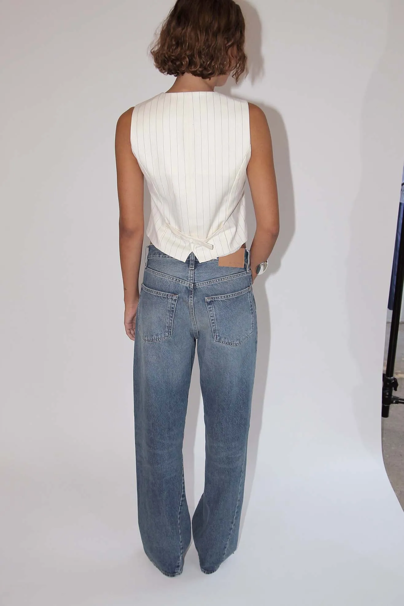 SUNFLOWER, Wide Twist Jean, Mid Tone Blue