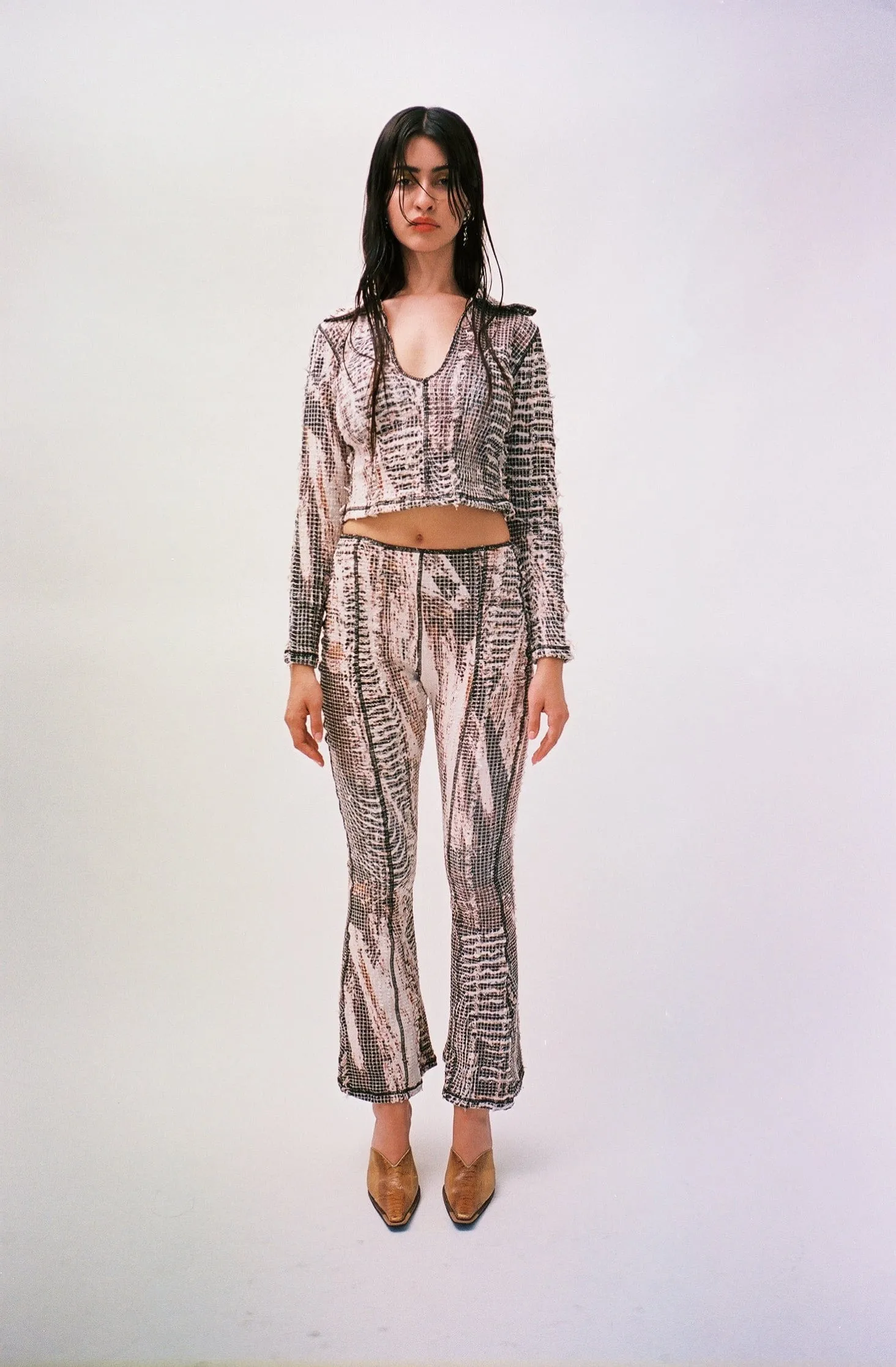 Topographic Flare Pants