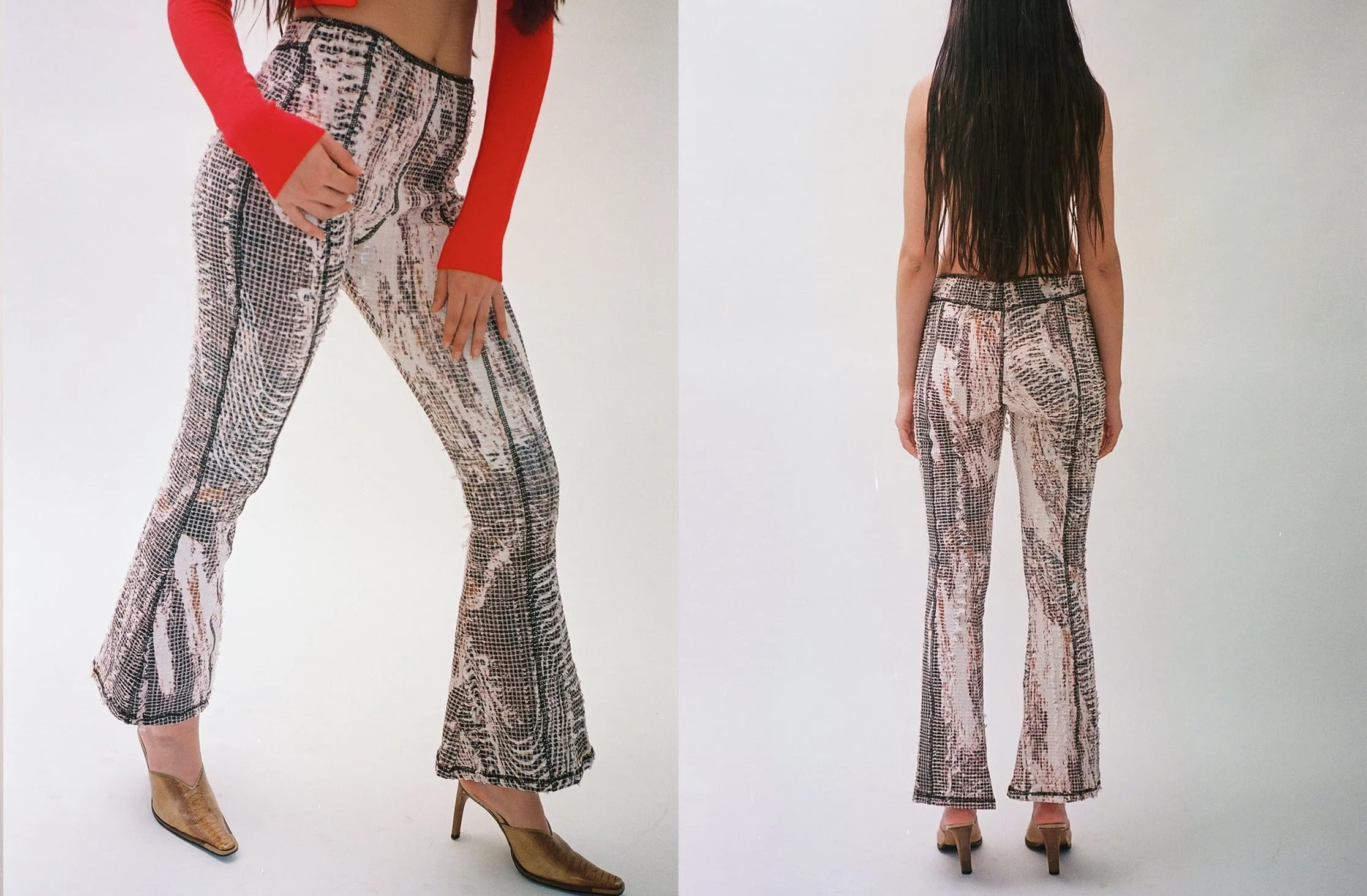 Topographic Flare Pants
