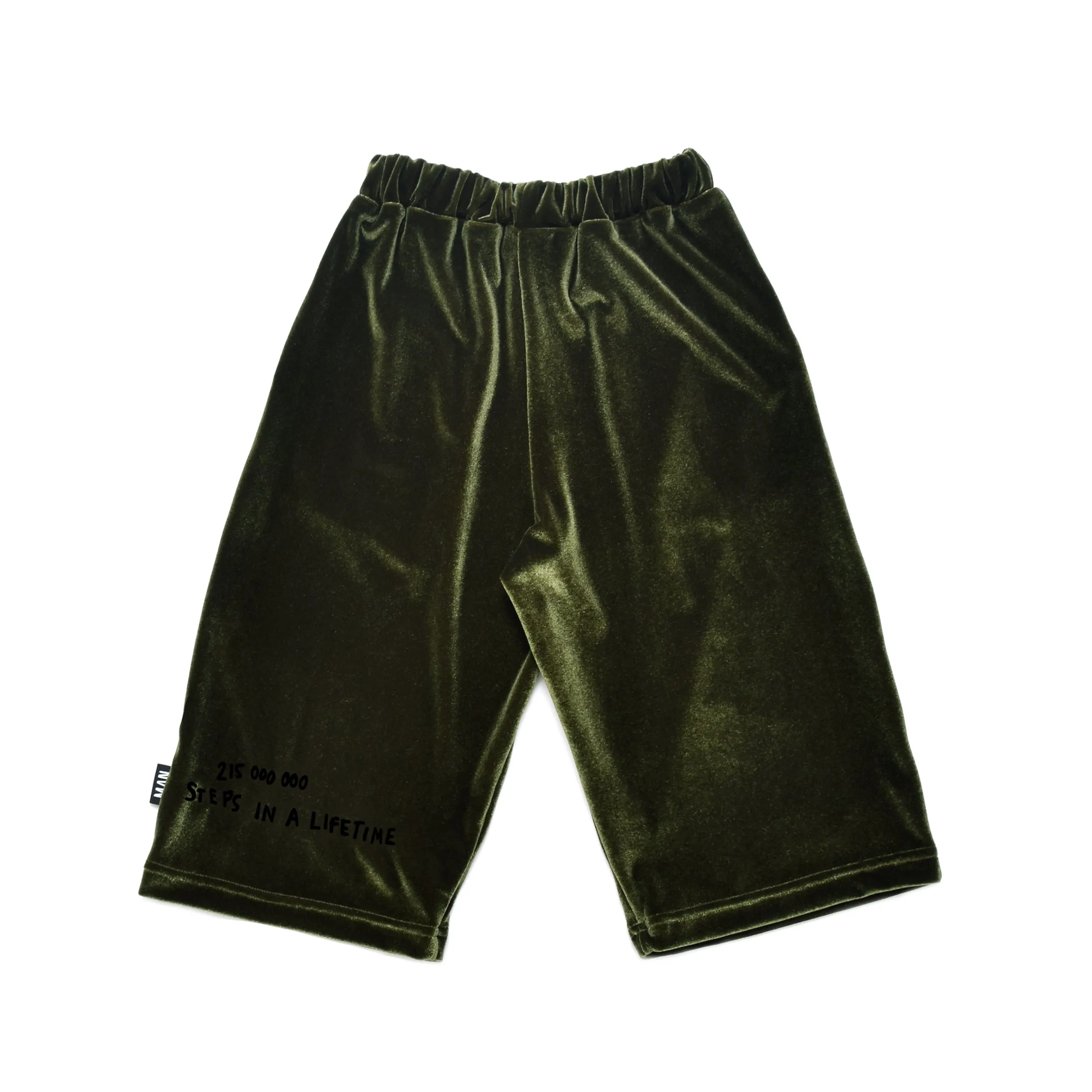 VELVET CROPPED PANTS - GREEN