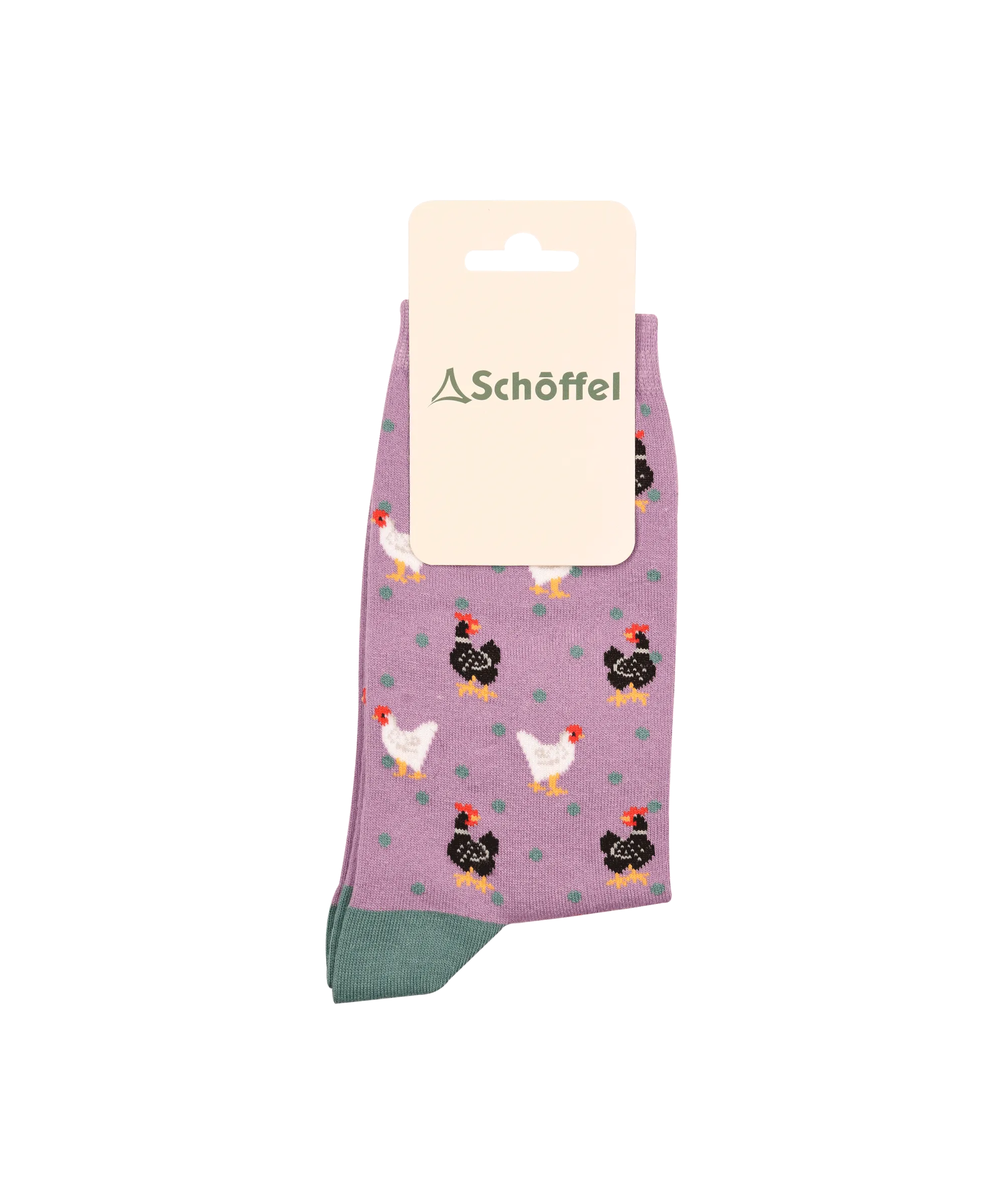 Women's Cotton Socks - Lavender Chicken