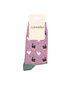 Women's Cotton Socks - Lavender Chicken